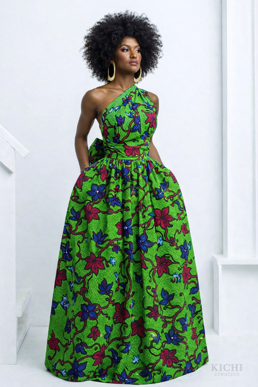 Robe longue infinity feuilles de patate