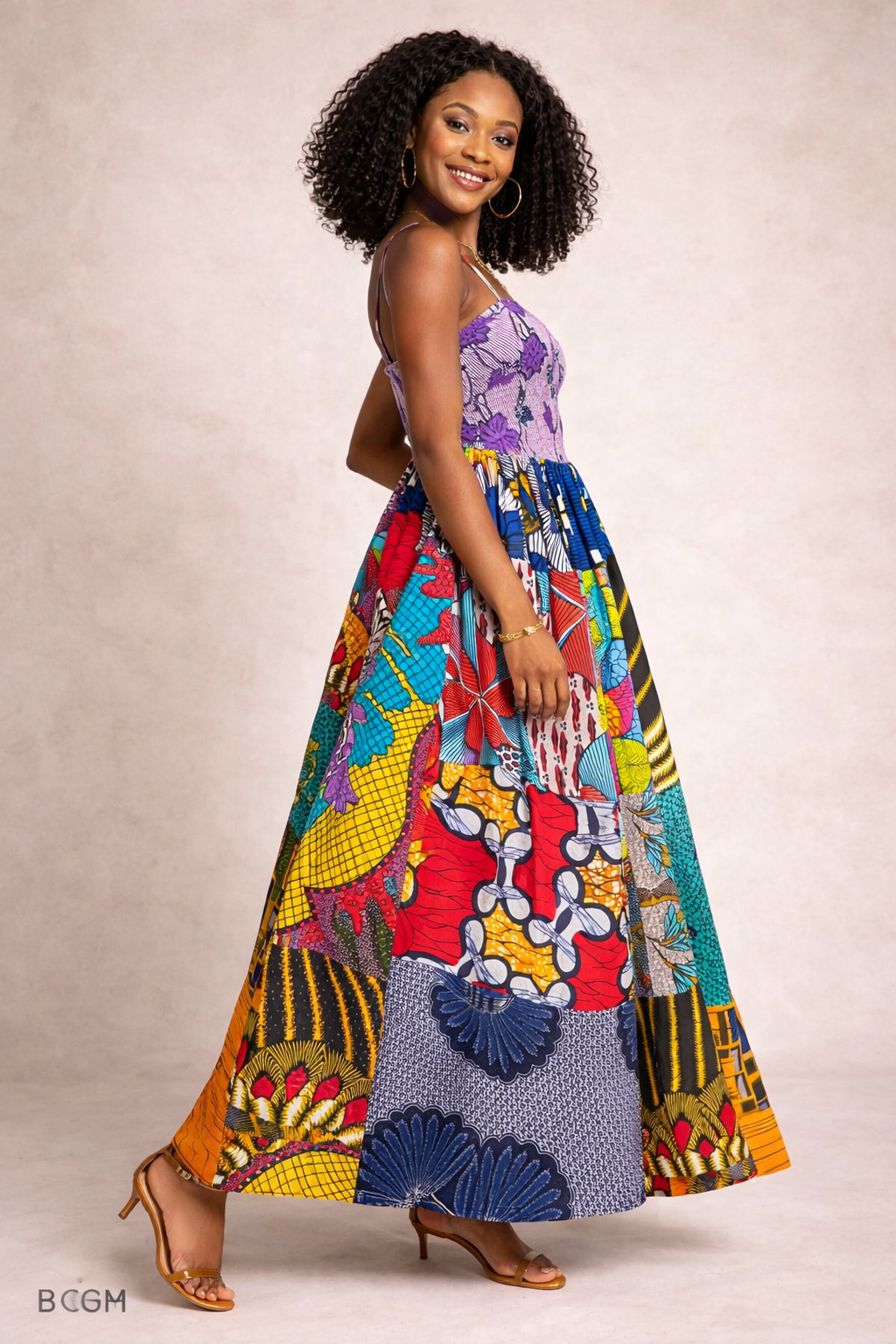 Robe longue patchwork