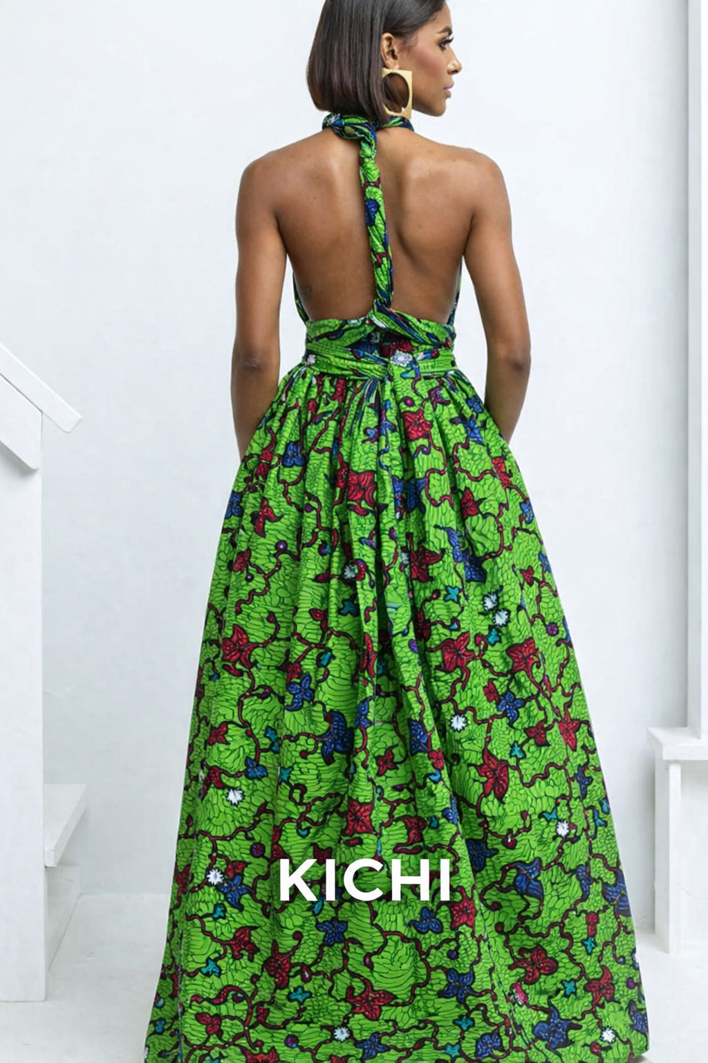 Robe longue infinity feuilles de patate