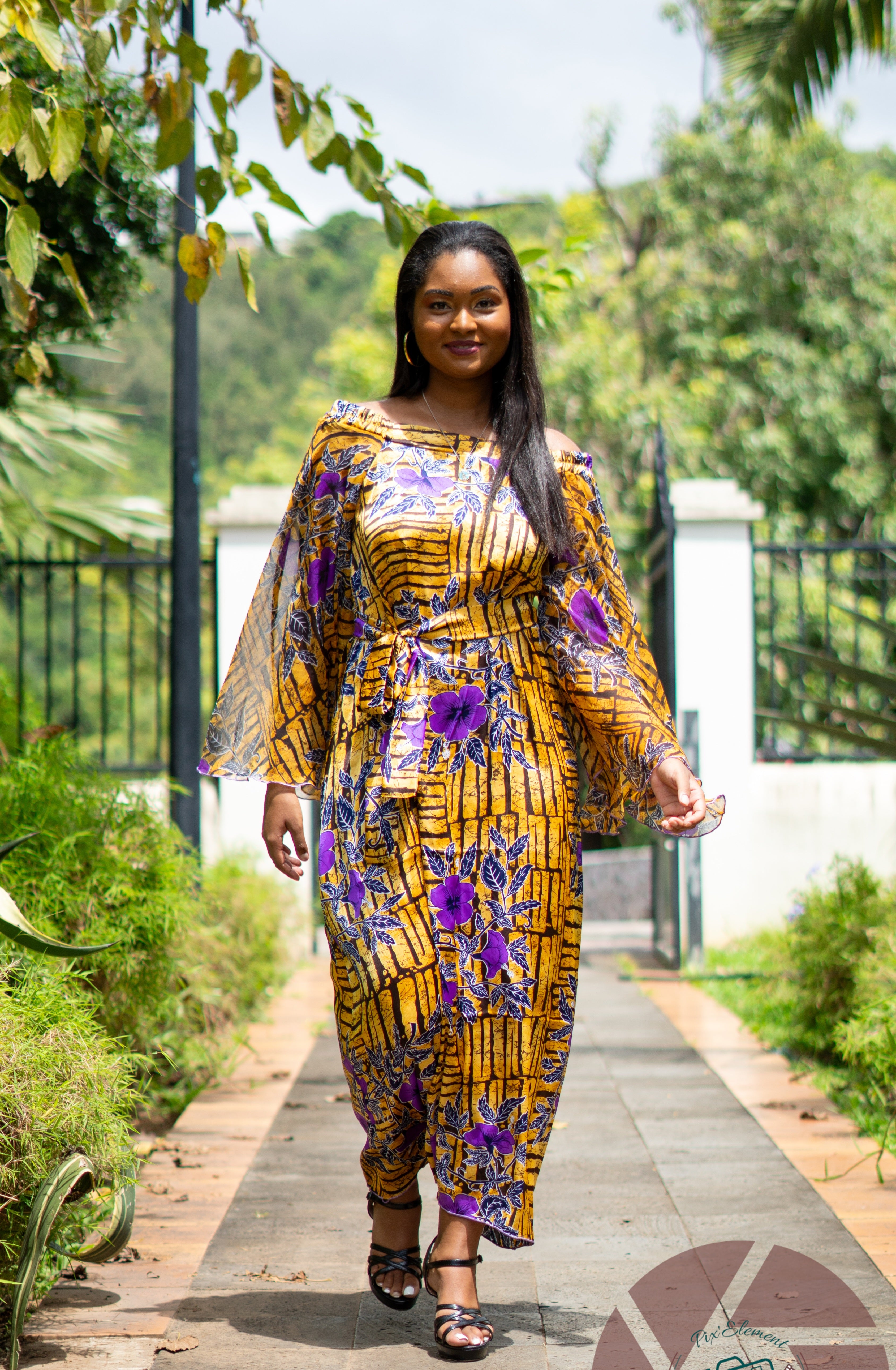 Robe longue en soie africain indila