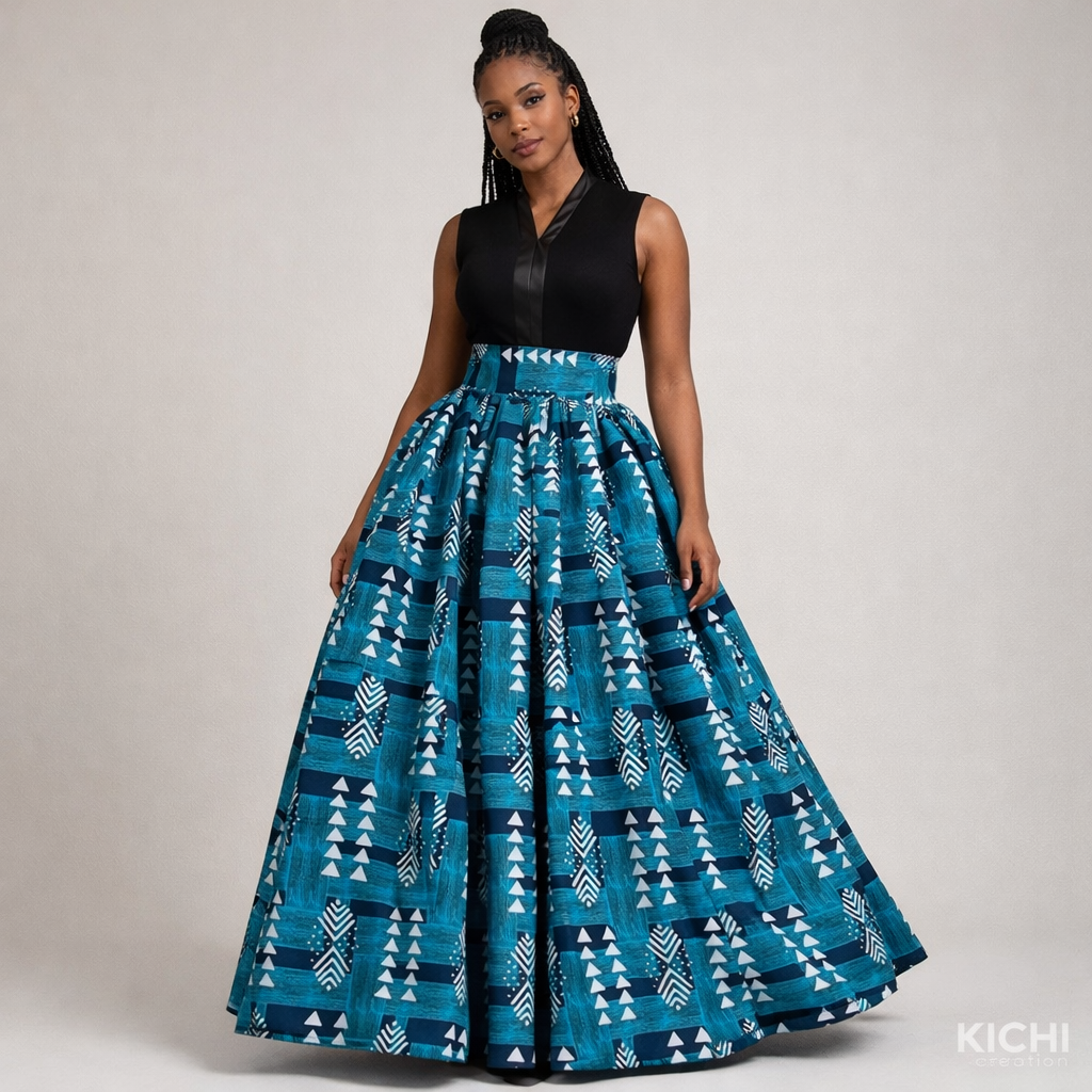 Jupe longue taille haute