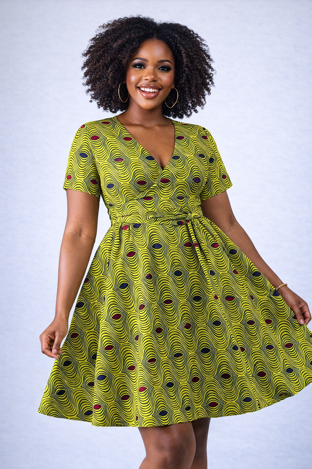 Robe courte Sarah – Élégance africaine moderne