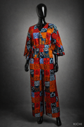 Combinaison Kimono Longue en Wax – Élégance & Modernité