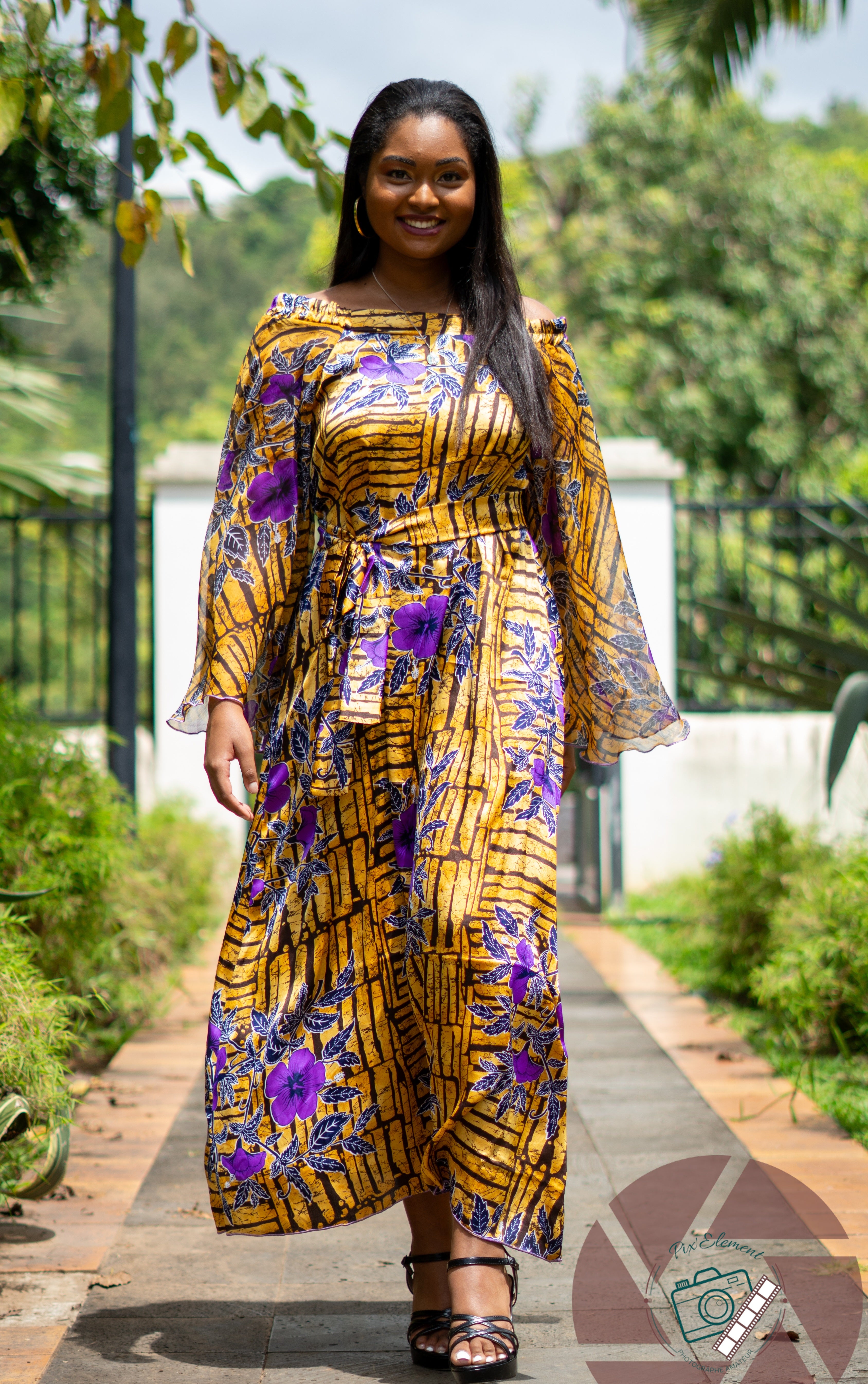 Robe longue en soie africain indila